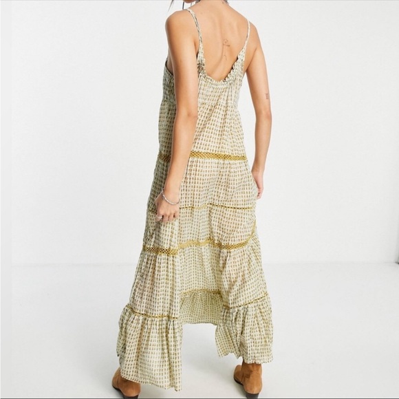 Free People Midnight Dance Print Maxi Dress In Gray Combo. NWT! Sz M - Picture 2 of 14